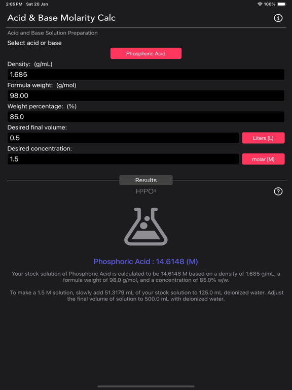 Acid_and_Base_Molarity_Calc iPadOS App Screenshot 10