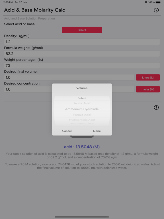Acid_and_Base_Molarity_Calc iPadOS App Screenshot 4