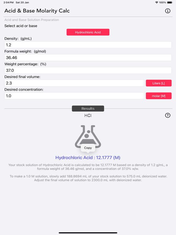 Acid_and_Base_Molarity_Calc iPadOS App Screenshot 5
