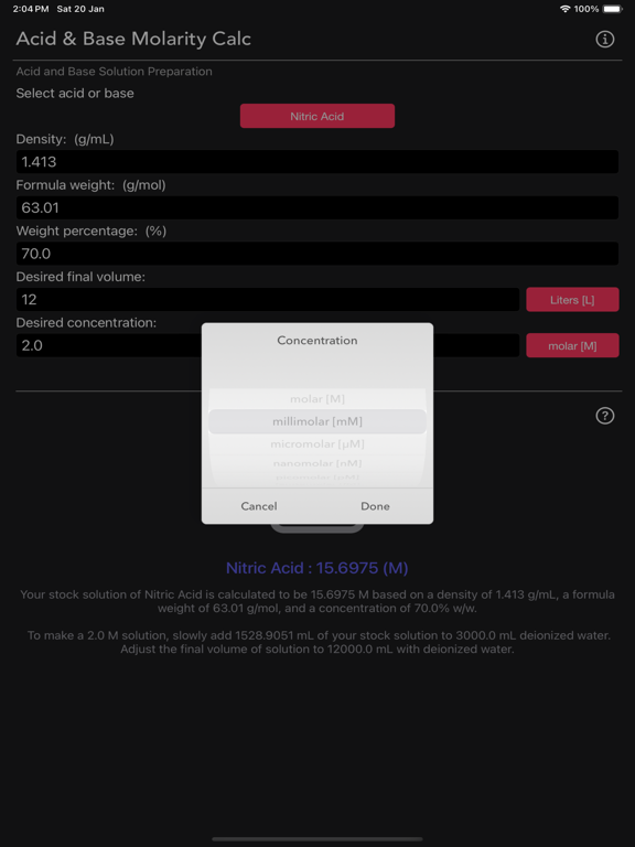 Acid_and_Base_Molarity_Calc iPadOS App Screenshot 7