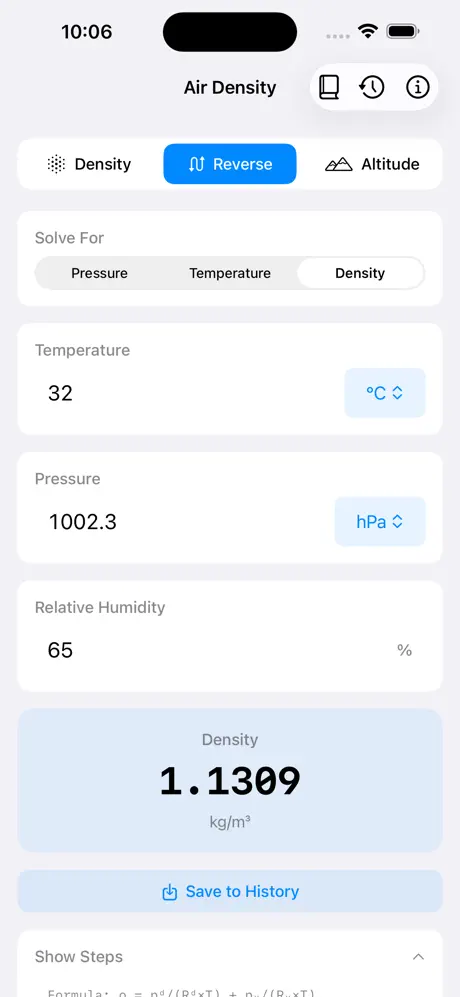 Air_Density_Calculator iOS App Screenshot 3