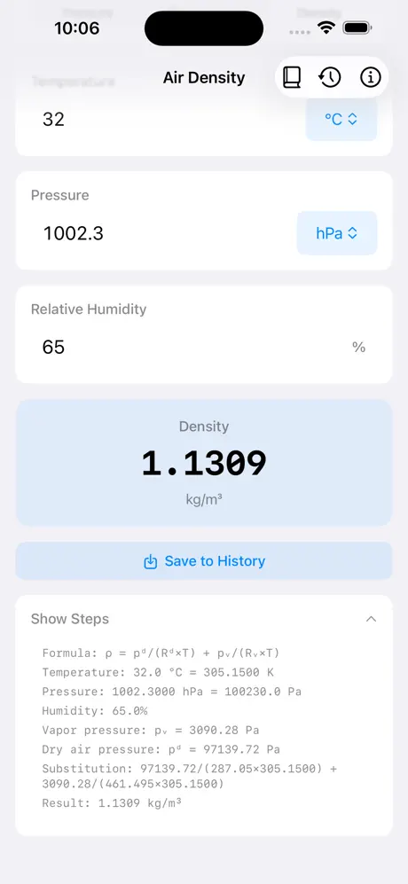 Air_Density_Calculator iOS App Screenshot 4