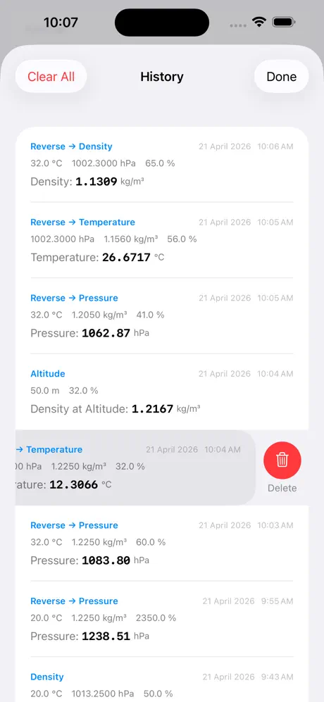 Air_Density_Calculator iOS App Screenshot 5