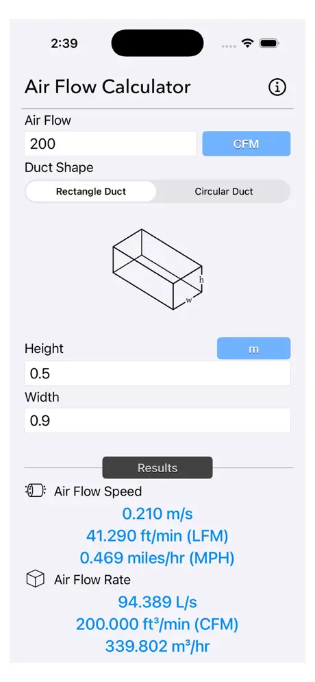 Air_Flow_Conversion_Calculator iOS App Screenshot 1