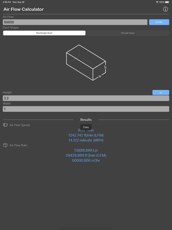 Air_Flow_Conversion_Calculator iPadOS App Screenshot 9