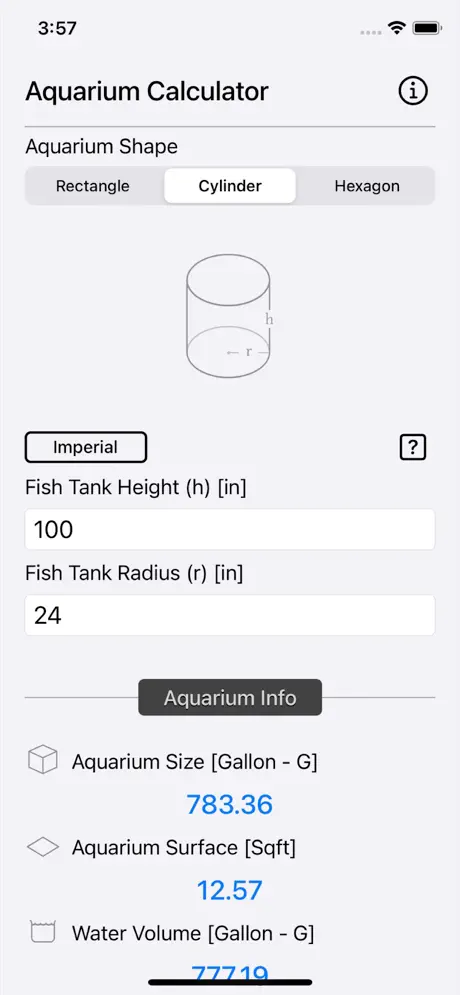 Aquarium_Calculator_Plus iOS App Screenshot 4