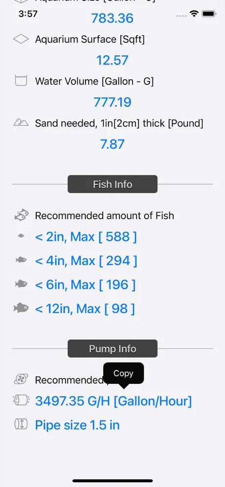 Aquarium_Calculator_Plus iOS App Screenshot 5