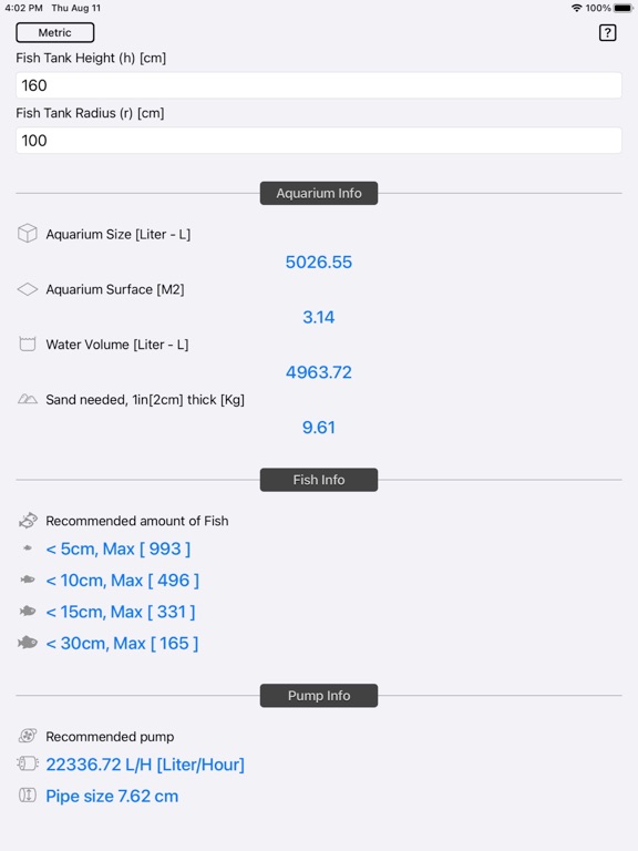 Aquarium_Calculator_Plus iPadOS App Screenshot 10