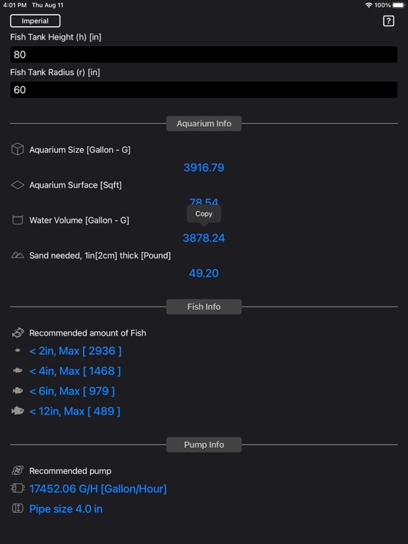 Aquarium_Calculator_Plus iPadOS App Screenshot 4