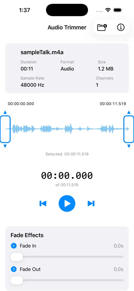 Audio_Trimmer_Plus iOS App Screenshot 1