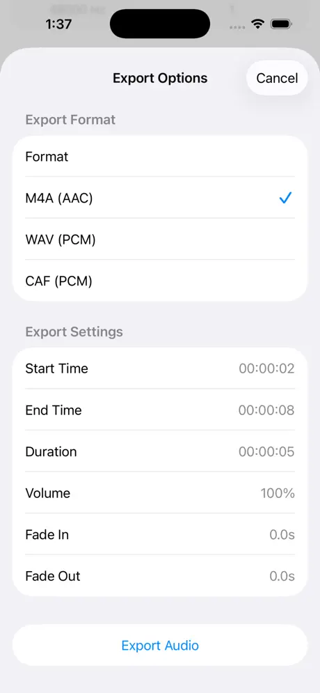 Audio_Trimmer_Plus iOS App Screenshot 5