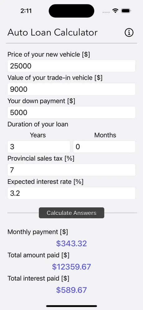 Auto_Loan_Calculator_Plus iOS App Screenshot 4