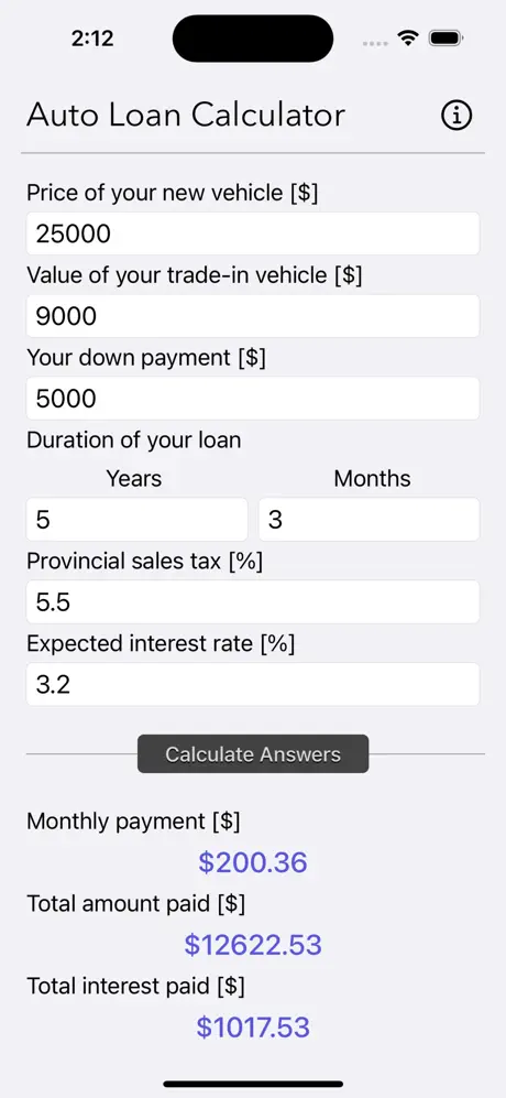 Auto_Loan_Calculator_Plus iOS App Screenshot 5