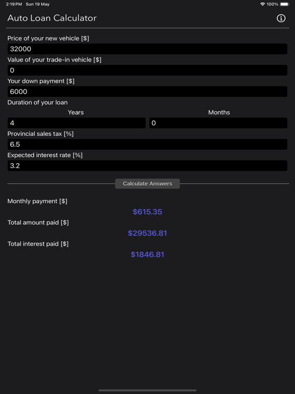 Auto_Loan_Calculator_Plus iPadOS App Screenshot 10