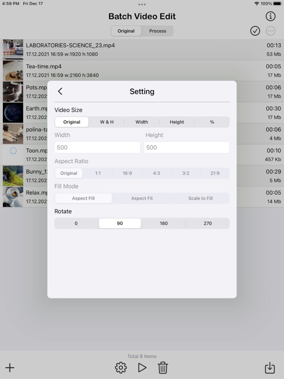 Batch_Videos_Edit iPadOS App Screenshot 2