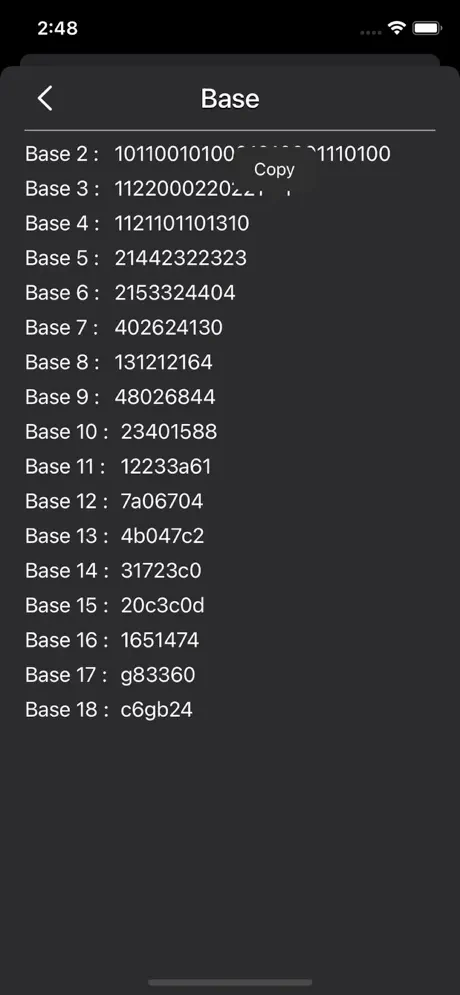 Bin_Oct_Dec_Hex_Calculator iOS App Screenshot 5