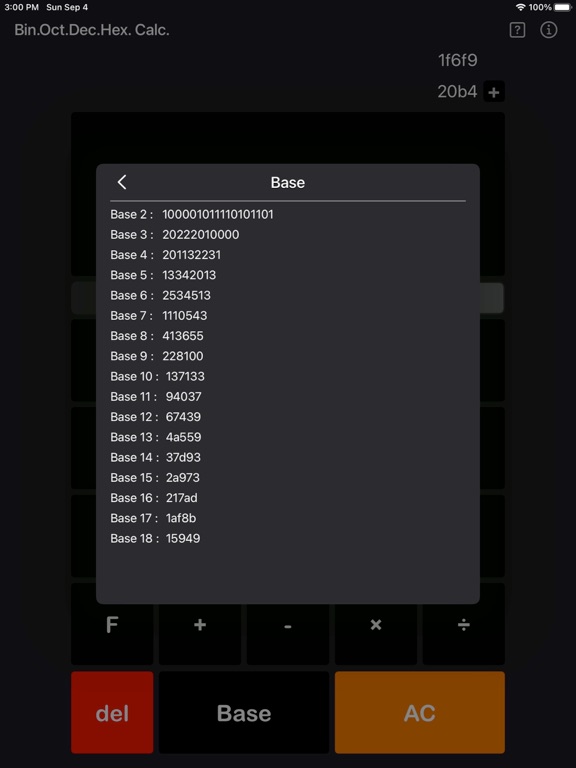 Bin_Oct_Dec_Hex_Calculator iPadOS App Screenshot 10