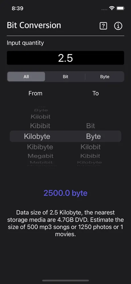 Bit_Converter_Plus iOS App Screenshot 3