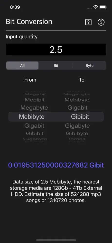 Bit_Converter_Plus iOS App Screenshot 4