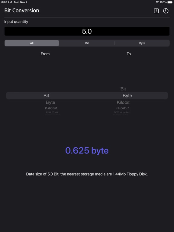 Bit_Converter_Plus iPadOS App Screenshot 1