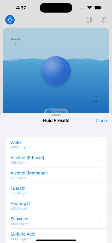 Buoyancy_Calculator iOS App Screenshot 2
