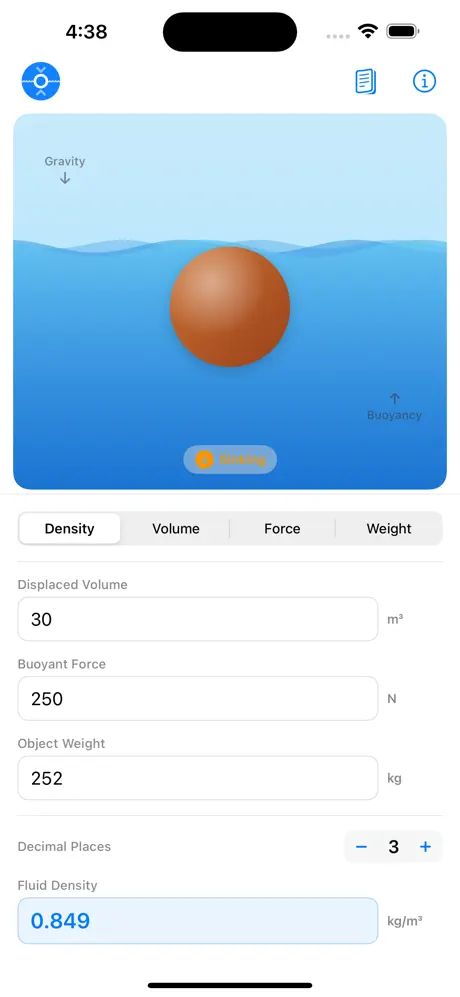 Buoyancy_Calculator iOS App Screenshot 5