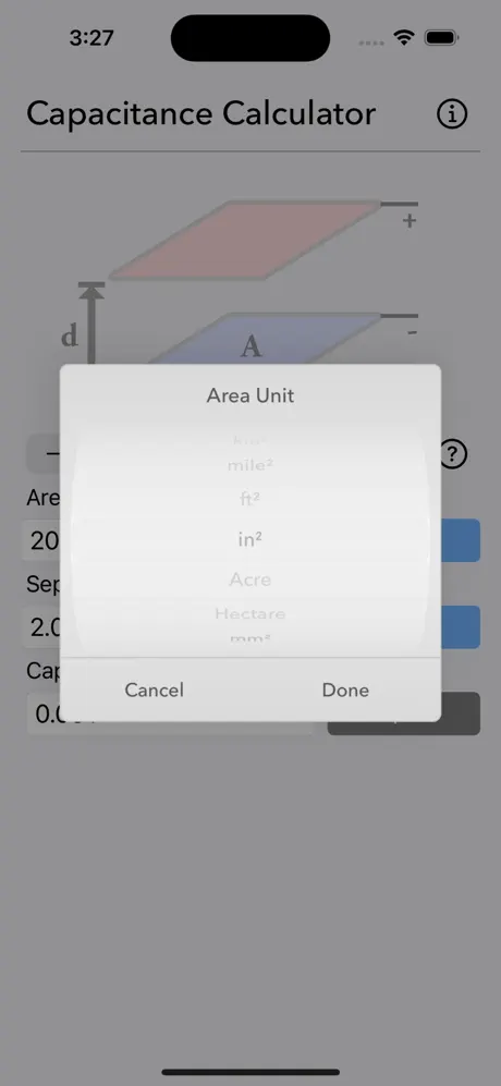 Capacitance_Calculator iOS App Screenshot 2