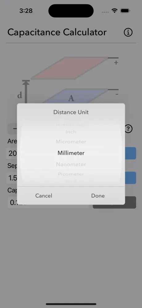 Capacitance_Calculator iOS App Screenshot 4