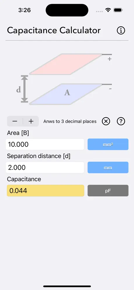 Capacitance_Calculator iOS App Screenshot 5