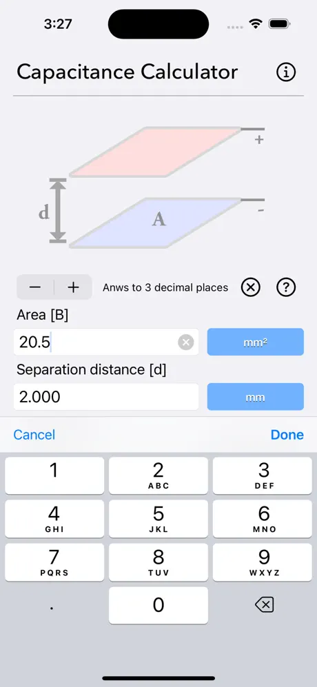Capacitance_Calculator iOS App Screenshot 6