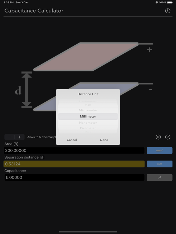 Capacitance_Calculator iPadOS App Screenshot 10