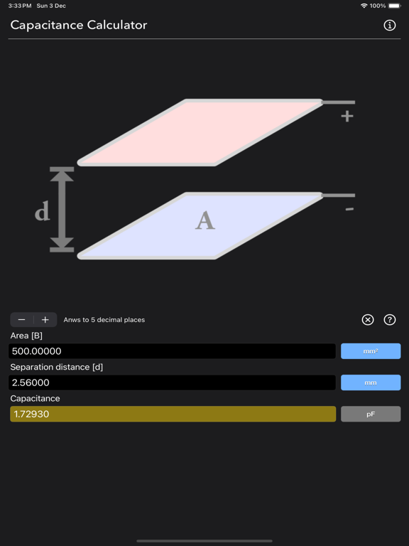 Capacitance_Calculator iPadOS App Screenshot 7