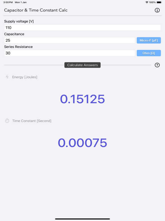Capacitor_Calculator iPadOS App Screenshot 5