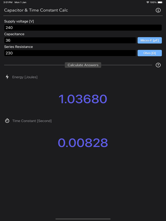Capacitor_Calculator iPadOS App Screenshot 6