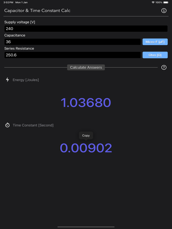 Capacitor_Calculator iPadOS App Screenshot 8
