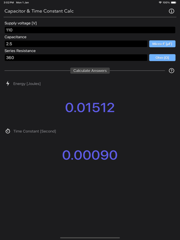 Capacitor_Calculator iPadOS App Screenshot 9
