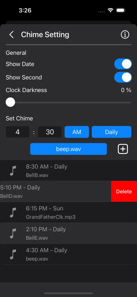 Chime_Clock iOS App Screenshot 4