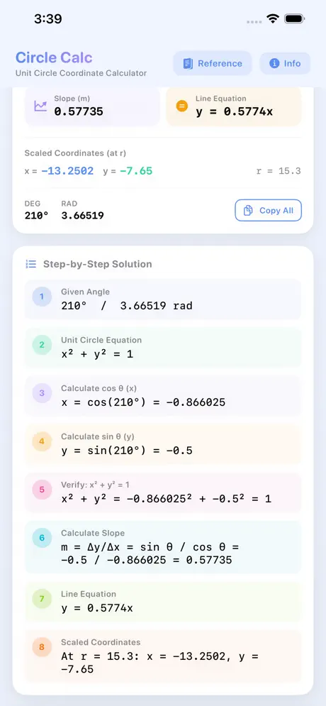 Circle_Coordinate_Calculator iOS App Screenshot 5