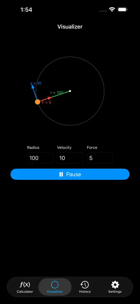 Circular_Motion_Calculator iOS App Screenshot 2