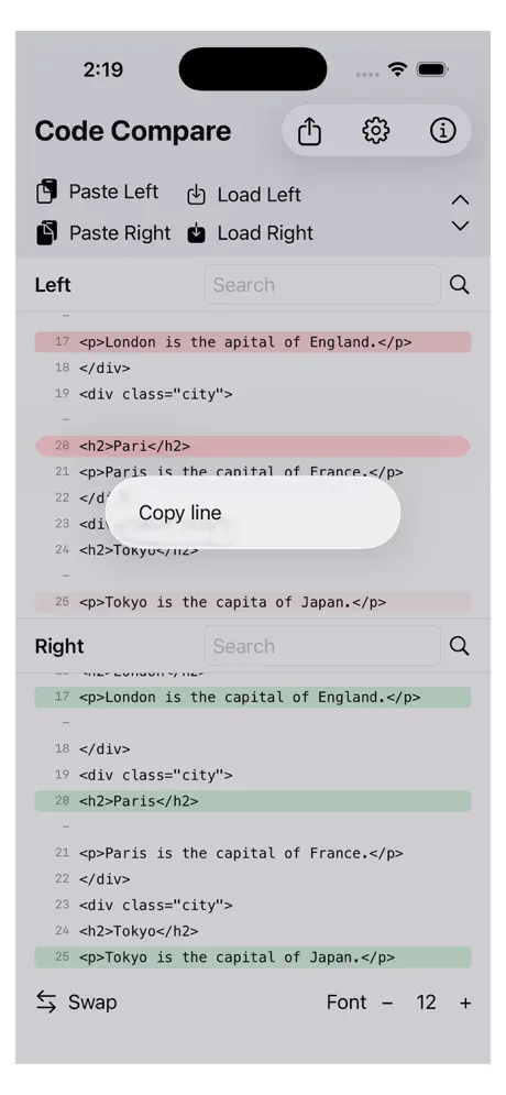 CodeDiff iOS App Screenshot 3