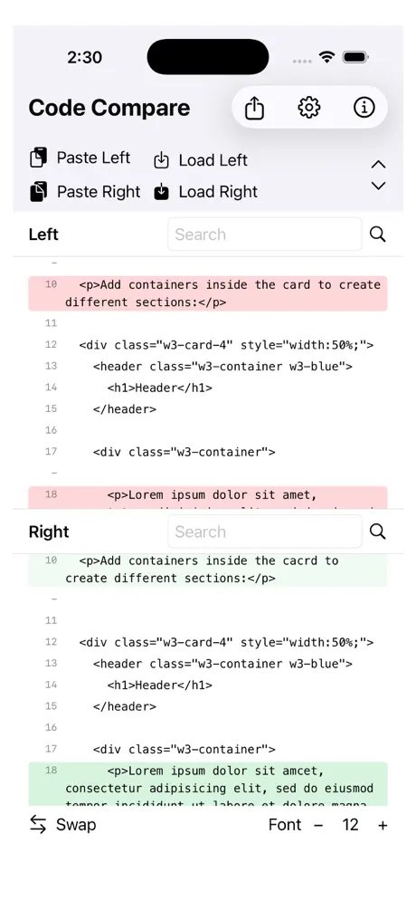 CodeDiff iOS App Screenshot 4