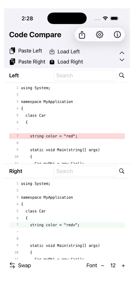 CodeDiff iOS App Screenshot 6