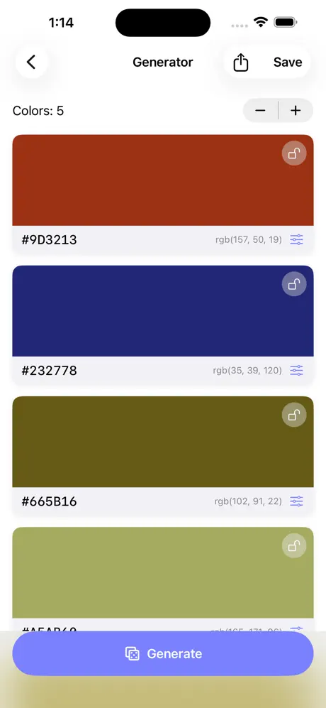 Color_Palette_Generator iOS App Screenshot 3