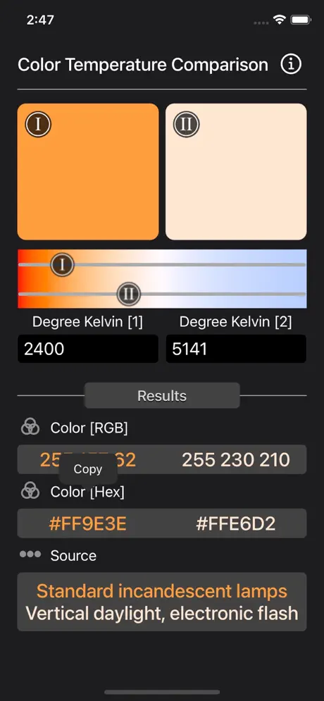 Color_Temperature_Comparison iOS App Screenshot 5