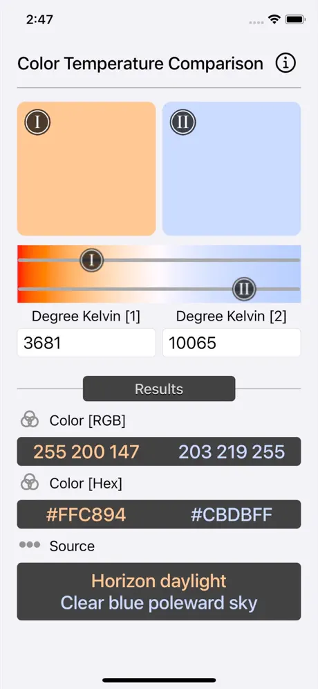 Color_Temperature_Comparison iOS App Screenshot 6