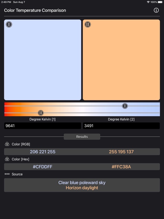 Color_Temperature_Comparison iPadOS App Screenshot 4