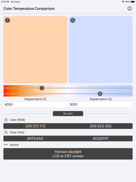 Color_Temperature_Comparison iPadOS App Screenshot 6