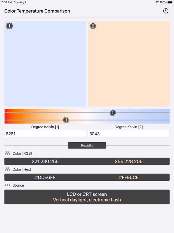 Color_Temperature_Comparison iPadOS App Screenshot 8
