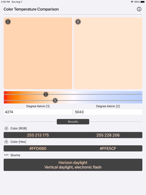 Color_Temperature_Comparison iPadOS App Screenshot 9