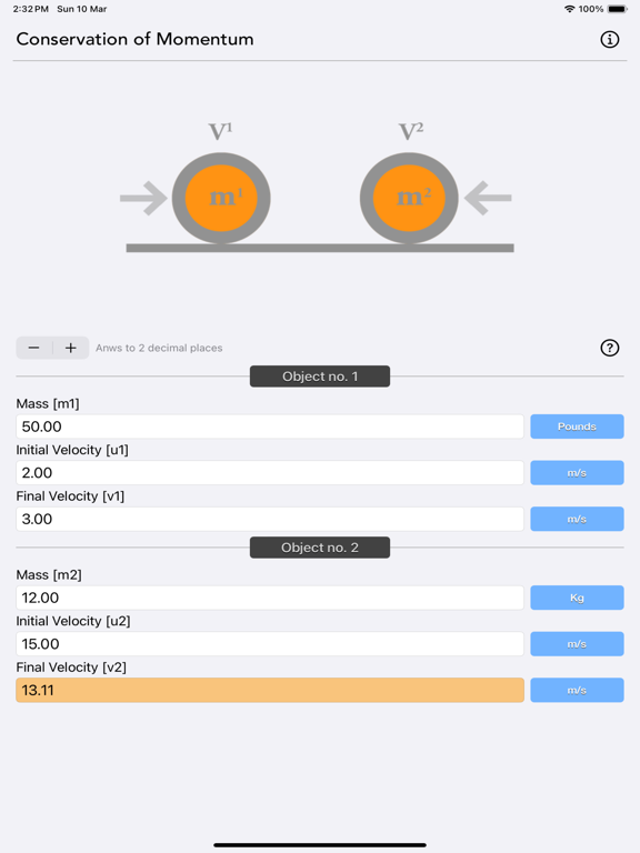 Conservation_of_Momentum_Calc iPadOS App Screenshot 4